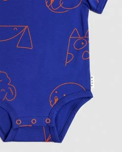 Best Sale 😀 Olive & The Captain 🦮 Dogs Short Sleeve Bodysuit - Babies Blue 🛒 -Baby Online store http3A2F2Fstatic.theiconic.com .au2Fp2Folive the captain 0919 5117531 3