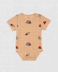 Cheap 🛒 Olive & The Captain Camping Short Sleeve Bodysuit - Babies Dust 🥰