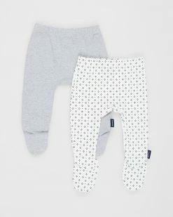Wholesale ⭐ Pappe 2-Pack Bliss Footed Leggings - Babies Grey & Navy Mint Diamond 🤩