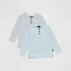 Cheap 🔥 Pappe 2-Pack Croft Henley LS T-Shirt - Babies-Kids Grey & Corsair Stripe 🔥
