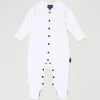 Wholesale 🔔 Pappe Nevis Luxe Check Foot Onesie - Babies White 👏