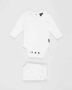 Top 10 ✨ Pappe 2-Piece Bowhill Bodysuit & Footed Leggings - Babies White & Sassafras Heart & Cross ✔️