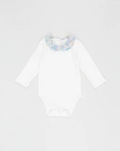 Best reviews of 😀 PLAY etc Collar Onesie - Babies White With Blue Floral Collar 😀
