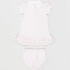 Wholesale ⭐ Polo Ralph Lauren Ruffled Polo 👗 Dress & Bloomers - Babies Pink White Multi 👍