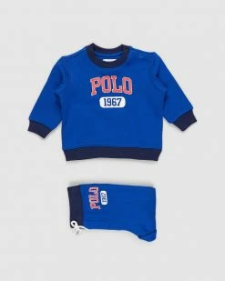 Top 10 🛒 Polo Ralph Lauren Logo Fleece Sweat Set - Babies Sapphire Star 🛒