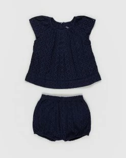Promo 🤩 Polo Ralph Lauren Eyelet Short Set - Babies French Navy 🔥