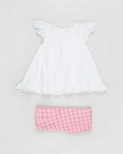 Brand new 💯 Polo Ralph Lauren 👚 Shirt & Gingham Leggings Set - Babies White ⭐