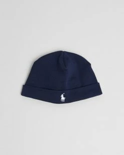 Wholesale ⌛ Polo Ralph Lauren Cotton Interlock Beanie - Babies Navy ⭐