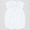 Wholesale ✔️ Polo Ralph Lauren Smocked One Piece Romper - Babies White 👍