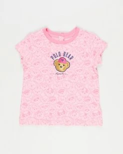New 🧨 Polo Ralph Lauren Ss Graph Tee-Tops-T-Shirt SS Graph Tee - Babies Baja Pink & Sport Pink ⭐
