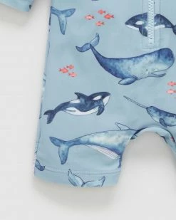 Deals 😀 Purebaby Printed LS Sunsuit - Babies-Kids Whale Pod Print 🎉 -Baby Online store http3A2F2Fstatic.theiconic.com .au2Fp2Fpurebaby 0036 0886331 3