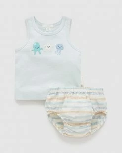 Buy 🌟 Purebaby Jelly Fish Set - Babies Rock Pool Stripe ❤️