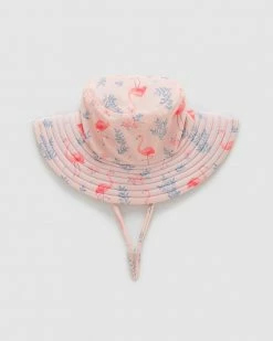 New ⌛ Purebaby Broad Brim Hat - Babies Flamingo Print 🥰