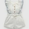 Deals 🥰 Purebaby Ruffle Jumpsuit - Babies-Kids Fine Stripe 🥰