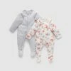 Coupon 🤩 Purebaby Digital Print Zip Growsuit 2-Pack - Babies Resting Fox 😀