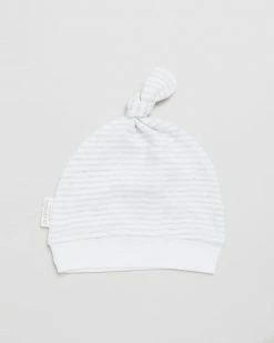 Hot Sale 🤩 Purebaby Knot Hat Pale Grey Melange Stripe 👍