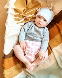 Hot Sale 🤩 Purebaby Knot Hat Pale Grey Melange Stripe 👍 -Baby Online store http3A2F2Fstatic.theiconic.com .au2Fp2Fpurebaby 0652 2350501 3