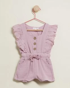 Outlet 🔔 Purebaby Ruffle Jumpsuit - Babies-Kids Grape 🌟