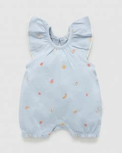 Outlet ❤️ Purebaby Seaside Short Growsuit - Babies Sunny Arvo Broderie 🥰