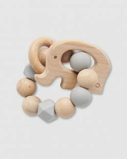 Outlet ✔️ Purebaby Elephant Teething Ring Grey 🎉