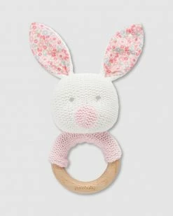 Coupon 🔔 Purebaby Rabbit Teether Pink 💯