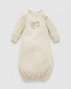 New 🔥 Purebaby Embroidered Sleepsuit - Babies In The Clouds 🔥