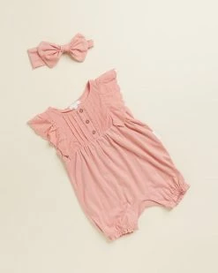 Discount 😍 Purebaby Pointelle Romper & Headband - Babies Apricot 🔥