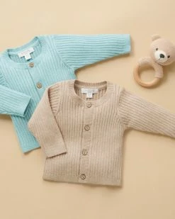 New 🌟 Purebaby Rib Cardigan - Babies Taupe Melange 🤩 -Baby Online store http3A2F2Fstatic.theiconic.com .au2Fp2Fpurebaby 3102 2186331 6
