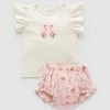 Coupon ✔️ Purebaby Tee & Bloomer Set - Babies Flamingo Print 🌟