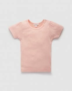 Best deal 😀 Purebaby Pointelle Short Sleeve Tee - Babies-Kids Peach 😉