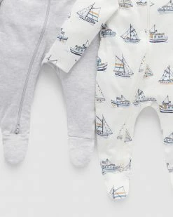 Cheap 👍 Purebaby Digital Print Zip Growsuit 2-Pack - Babies Sail Away Print 🔥 -Baby Online store http3A2F2Fstatic.theiconic.com .au2Fp2Fpurebaby 3391 9086051 4