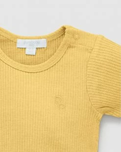 Hot Sale 💯 Purebaby Rib Short Sleeve Bodysuit - Babies Golden 👏 -Baby Online store http3A2F2Fstatic.theiconic.com .au2Fp2Fpurebaby 3805 9318531 3