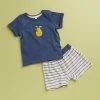 Cheap 🛒 Purebaby Towelling Short & Tee Set - Babies Bluestone Stripe 👍