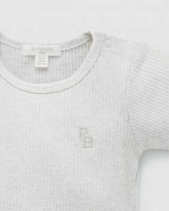 Best deal 🎉 Purebaby Rib Short Sleeve Bodysuit - Babies Wheat Melange 🔔 -Baby Online store http3A2F2Fstatic.theiconic.com .au2Fp2Fpurebaby 3892 8318531 3