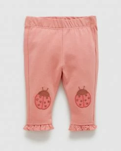 Deals ⭐ Purebaby Lady Bird Leggings - Babies Apricot ⌛