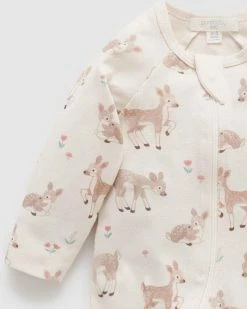 Outlet 🎉 Purebaby Printed Zip Growsuit - Babies Little Fawn Print 🎉 -Baby Online store http3A2F2Fstatic.theiconic.com .au2Fp2Fpurebaby 3929 0326151 2