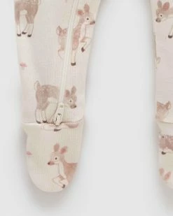 Outlet 🎉 Purebaby Printed Zip Growsuit - Babies Little Fawn Print 🎉 -Baby Online store http3A2F2Fstatic.theiconic.com .au2Fp2Fpurebaby 3929 0326151 4