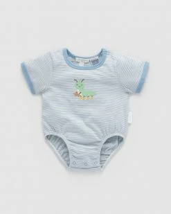 Top 10 🎁 Purebaby Busy Caterpillar Bodysuit - Babies Dusty Blue Mini Stripe 😉