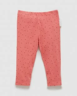 Budget 👏 Purebaby Basic Rib Leggings - Babies-Kids Watermelon Mini Spot 🧨