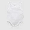 Buy 🔔 Purebaby Singlet Bodysuit - Babies Pale Grey Melange Stripe ⭐