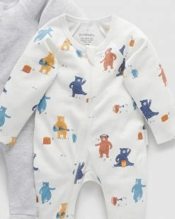 Best Sale 🔥 Purebaby 2-Pack Zip Growsuit - Babies Bear Party Print 🥰 -Baby Online store http3A2F2Fstatic.theiconic.com .au2Fp2Fpurebaby 5152 3468341 3