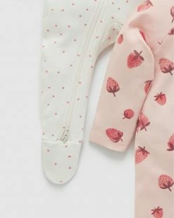 Flash Sale 🌟 Purebaby 2-Pack Zip Growsuit - Babies Strawberry Delight Print 🔔 -Baby Online store http3A2F2Fstatic.theiconic.com .au2Fp2Fpurebaby 5233 4468341 4