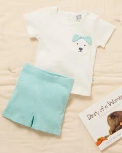 Best Pirce 🔔 Purebaby Rib Short PJ Set - Babies-Kids Aquamarine Stripe 🎉 -Baby Online store http3A2F2Fstatic.theiconic.com .au2Fp2Fpurebaby 5328 5899641 5