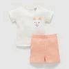 Brand new 🛒 Purebaby Rib Short PJ Set - Babies-Kids Orange Stripe 🛒
