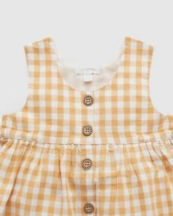 New 💯 Purebaby Gingham Button Through 👗 Dress - Babies-Kids Golden Gingham 🔔 -Baby Online store http3A2F2Fstatic.theiconic.com .au2Fp2Fpurebaby 5333 2100741 3