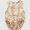 Hot Sale 🧨 Purebaby Gingham Bodysuit - Babies Bronze Gingham 🎉
