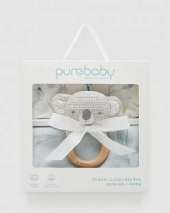 Promo ✨ Purebaby Blanket Hamper - Babies Eucalyptus Friends Pack 😉