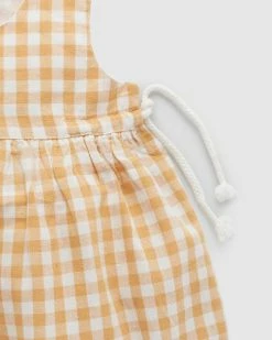 New 💯 Purebaby Gingham Button Through 👗 Dress - Babies-Kids Golden Gingham 🔔 -Baby Online store http3A2F2Fstatic.theiconic.com .au2Fp2Fpurebaby 5347 2100741 5