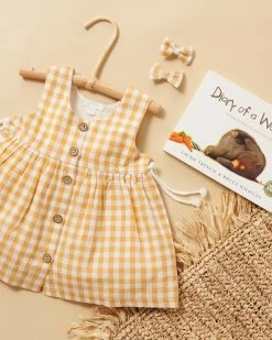 New 💯 Purebaby Gingham Button Through 👗 Dress - Babies-Kids Golden Gingham 🔔 -Baby Online store http3A2F2Fstatic.theiconic.com .au2Fp2Fpurebaby 5362 2100741 7