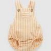 Coupon 💯 Purebaby Linen Blend Romper - Babies Golden Stripe 🎁